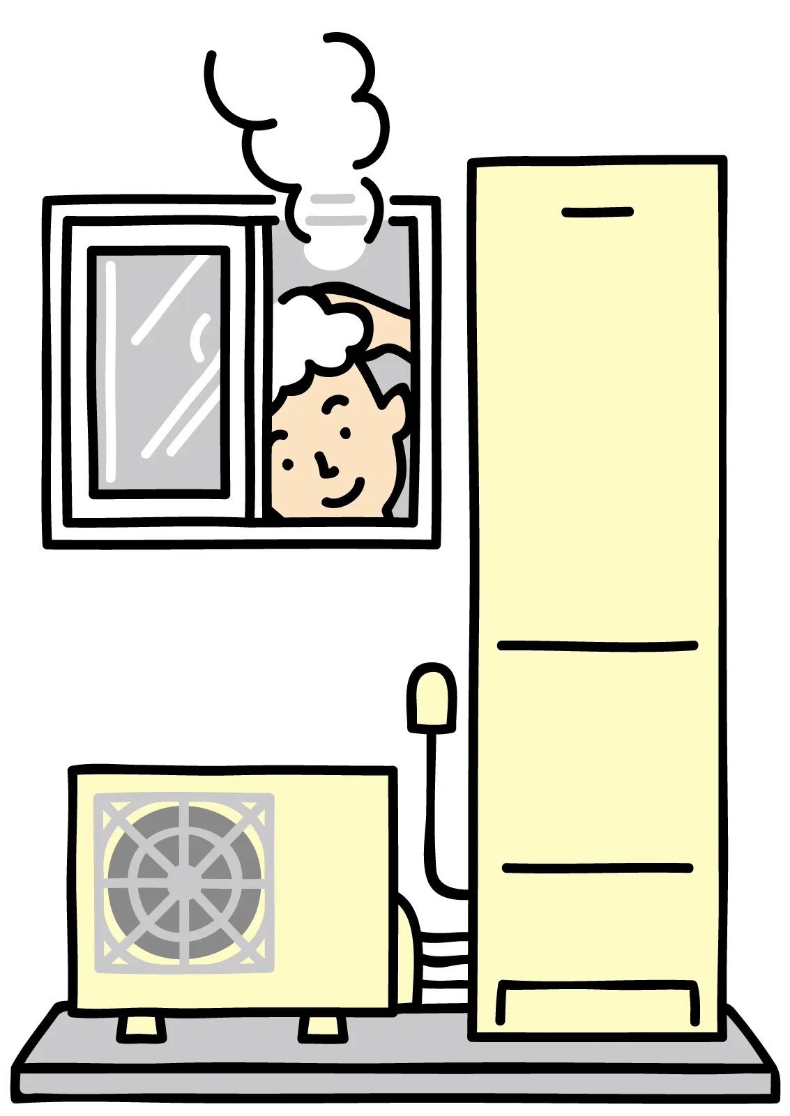 夜間電力を活用するエコキュートと屋根のソーラーパネルが連携して効率よく給湯する